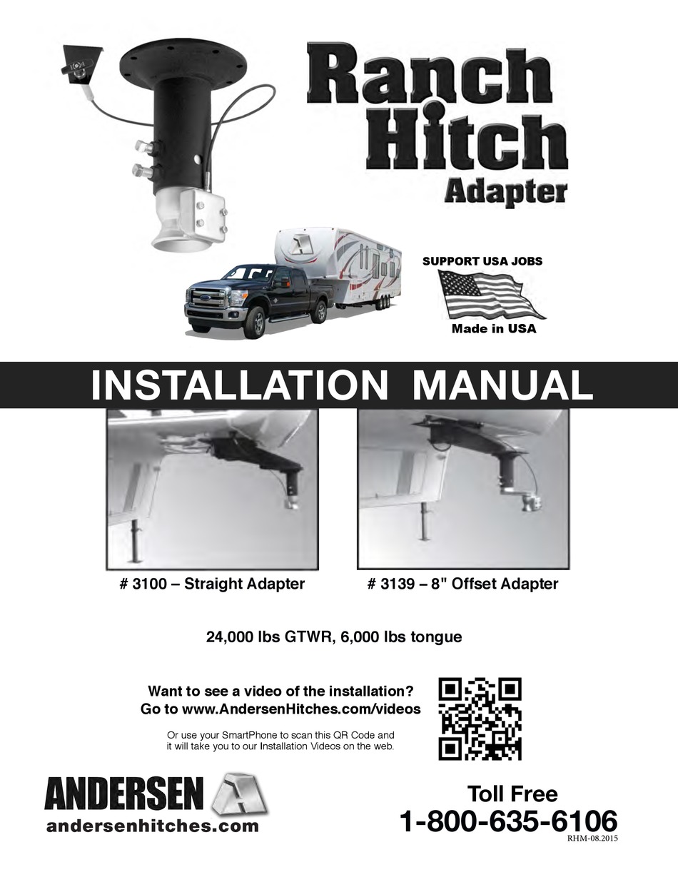 ANDERSEN HITCHES RANCH HITCH 3100 INSTALLATION MANUAL Pdf Download ...