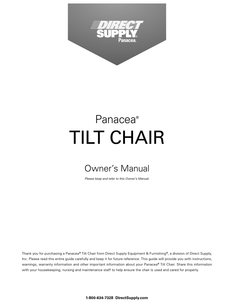DIRECT SUPPLY PANACEA TILT CHAIR OWNER'S MANUAL Pdf Download ManualsLib