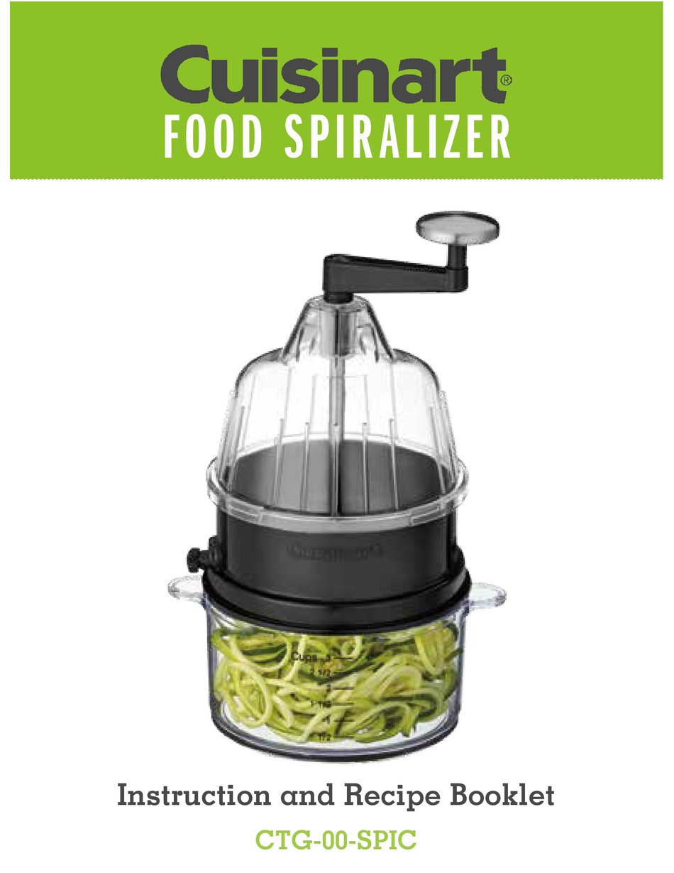 CUISINART CTG00SPIC INSTRUCTION AND RECIPE BOOK Pdf Download ManualsLib