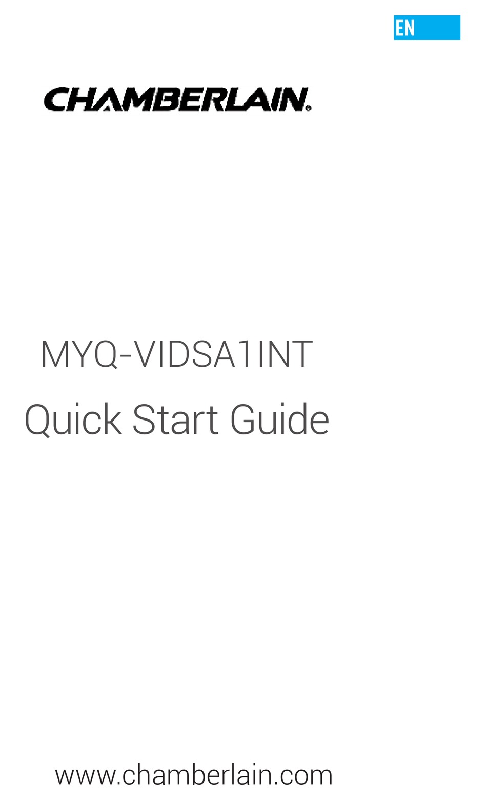 CHAMBERLAIN MYQVIDSA1INT QUICK START MANUAL Pdf Download ManualsLib