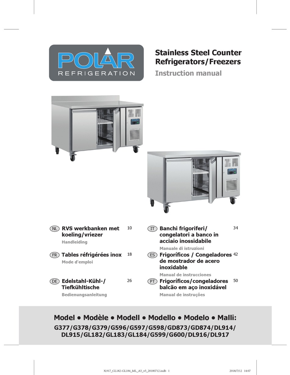 POLAR REFRIGERATION G377 INSTRUCTION MANUAL Pdf Download | ManualsLib