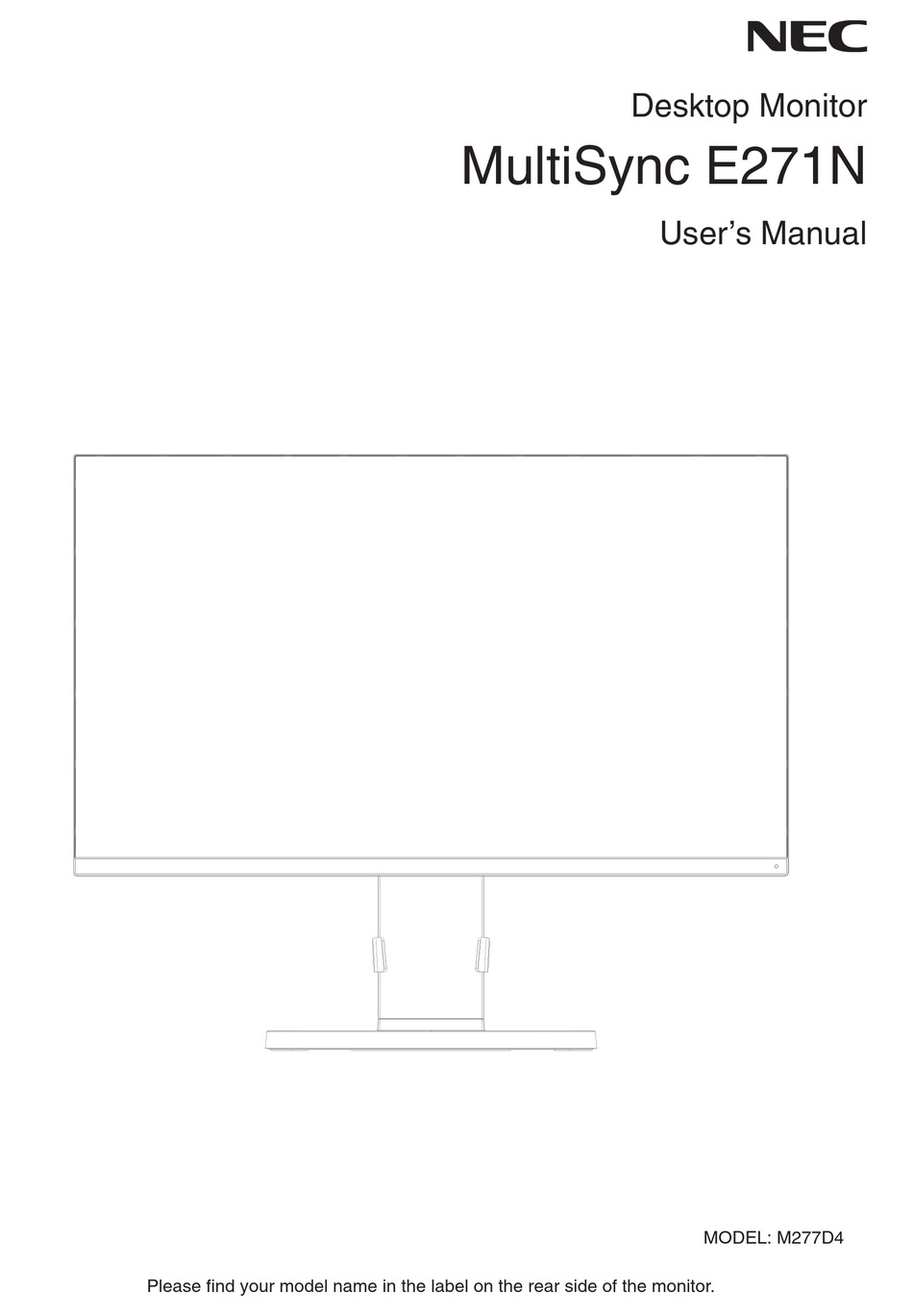 NEC MultiSync E271N User Manual 