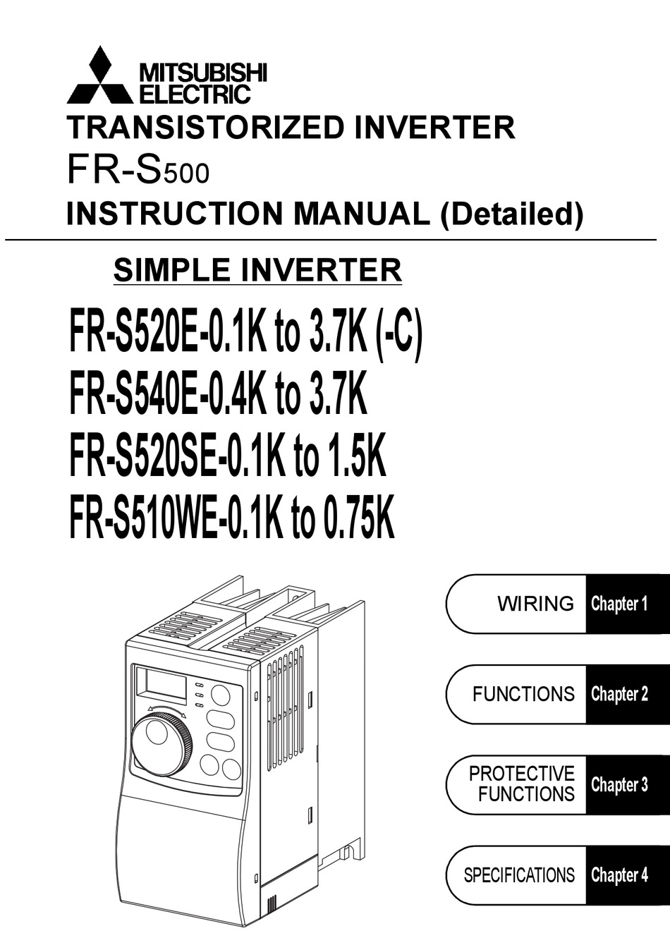 Mitsubishi Electric Fr-S520E Series Inverter Instruction Manual | Manualslib