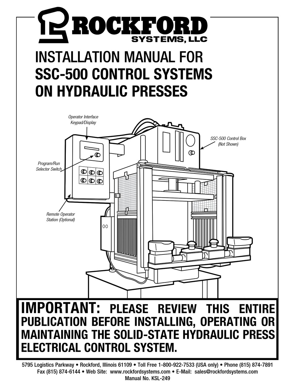 ROCKFORD FOSGATE SSC-500 CONTROL SYSTEM INSTALLATION MANUAL | ManuaLib