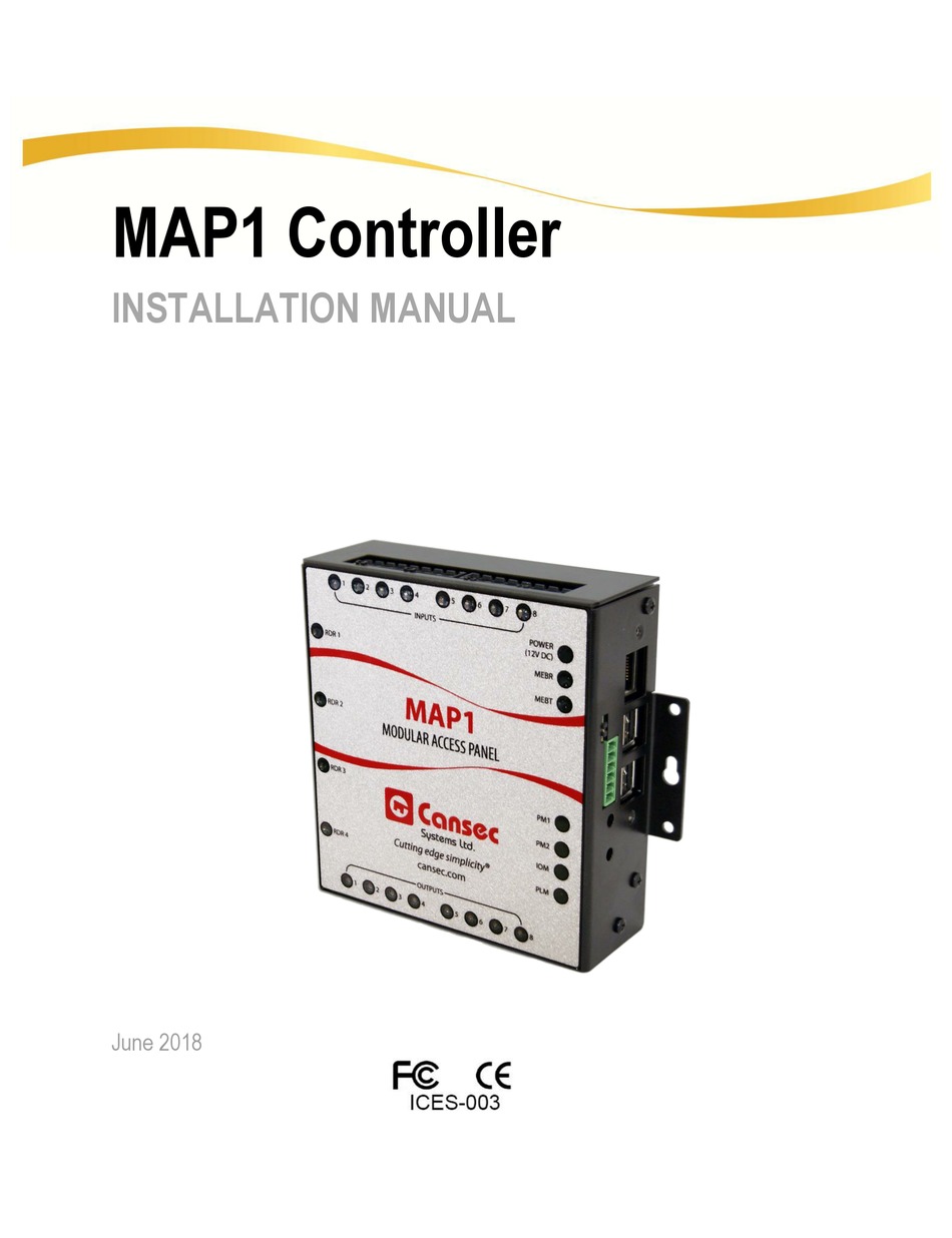 CANSEC MAP1 CONTROLLER INSTALLATION MANUALS | ManualsLib