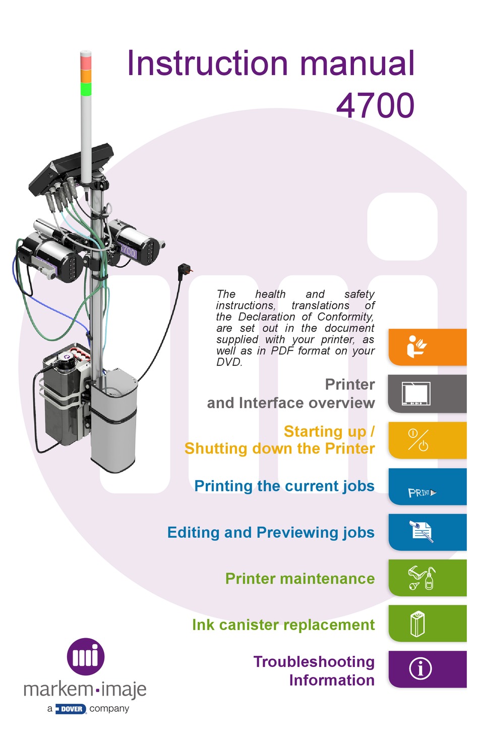 Markem Imaje 4700 Instruction Manual Pdf Download Manualslib