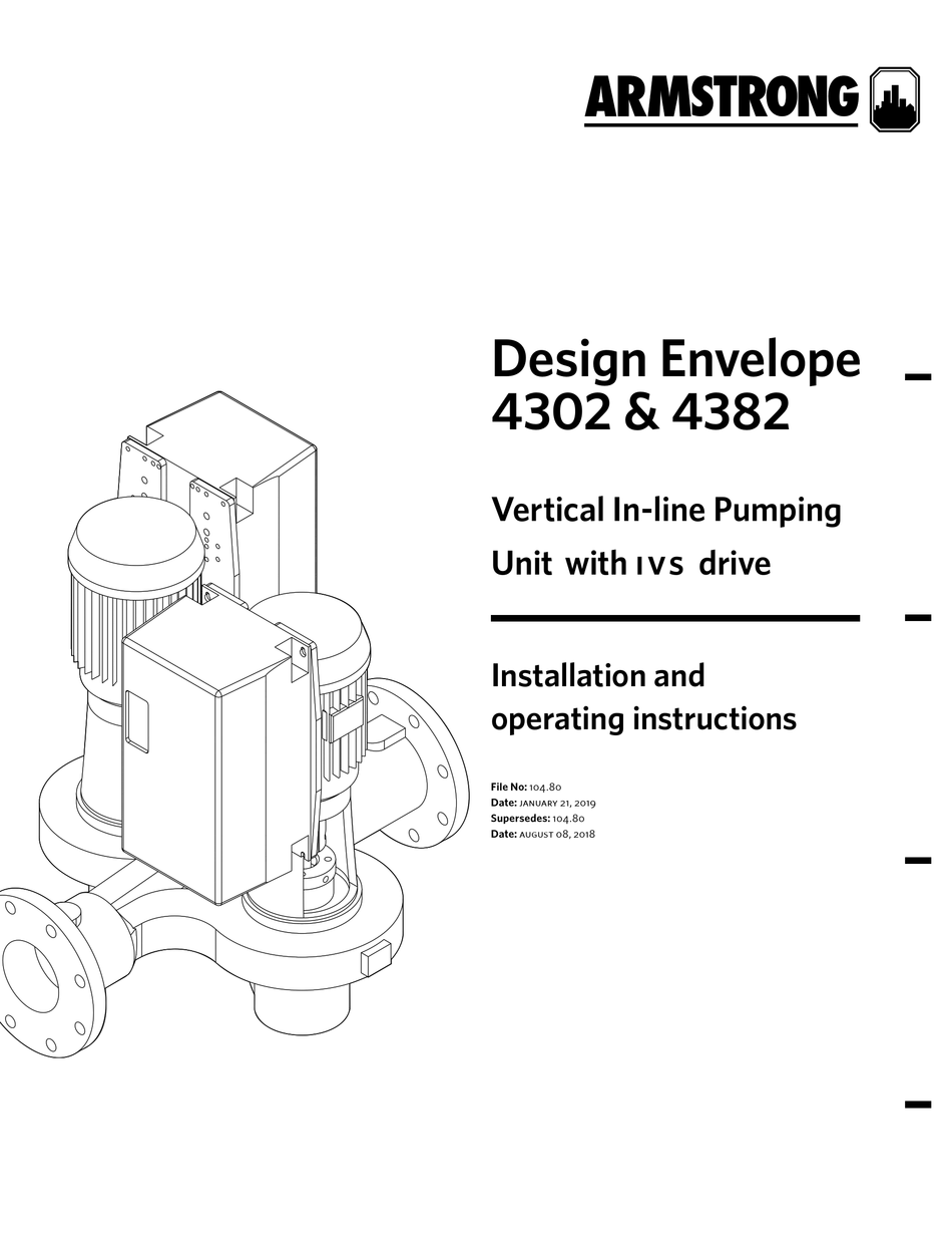 ARMSTRONG DESIGN ENVELOPE 4302 WATER PUMP INSTALLATION AND OPERATING
