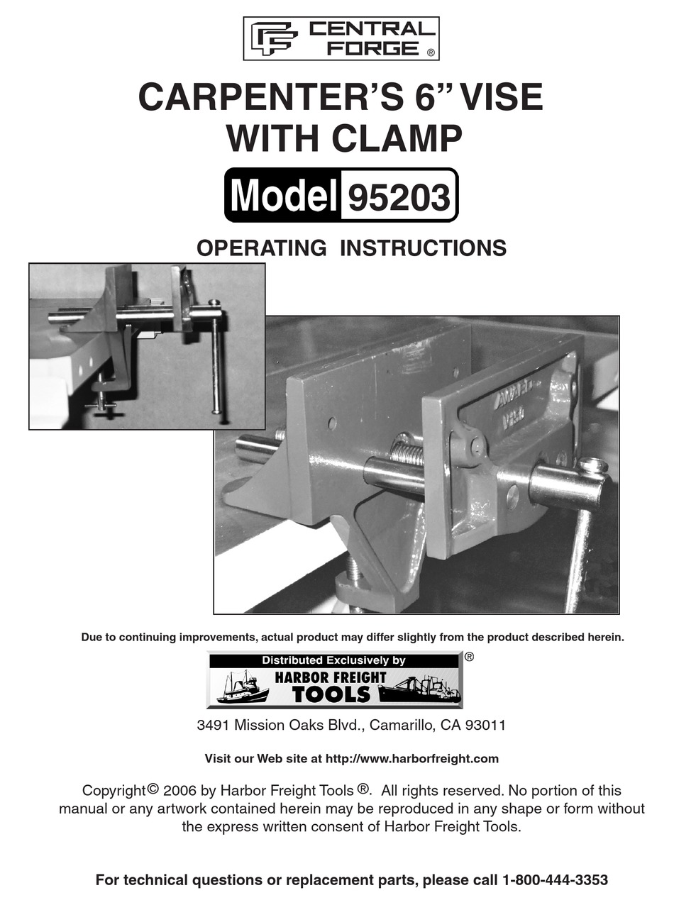 CENTRAL 95203 TOOL OPERATING INSTRUCTIONS MANUAL ManualsLib