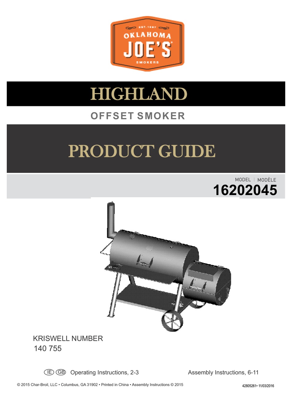 OKLAHOMA JOES 16202045 SMOKER PRODUCT MANUAL ManualsLib