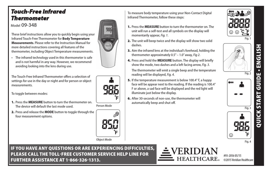 VERIDIAN HEALTHCARE 09348 THERMOMETER QUICK START MANUAL ManualsLib
