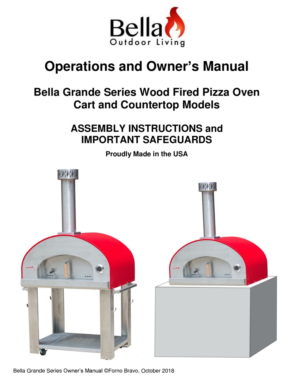 bella grande pizza oven on Bella Outdoor Living Grande Series Operation And Owner S Manual Pdf Download Manualslib
