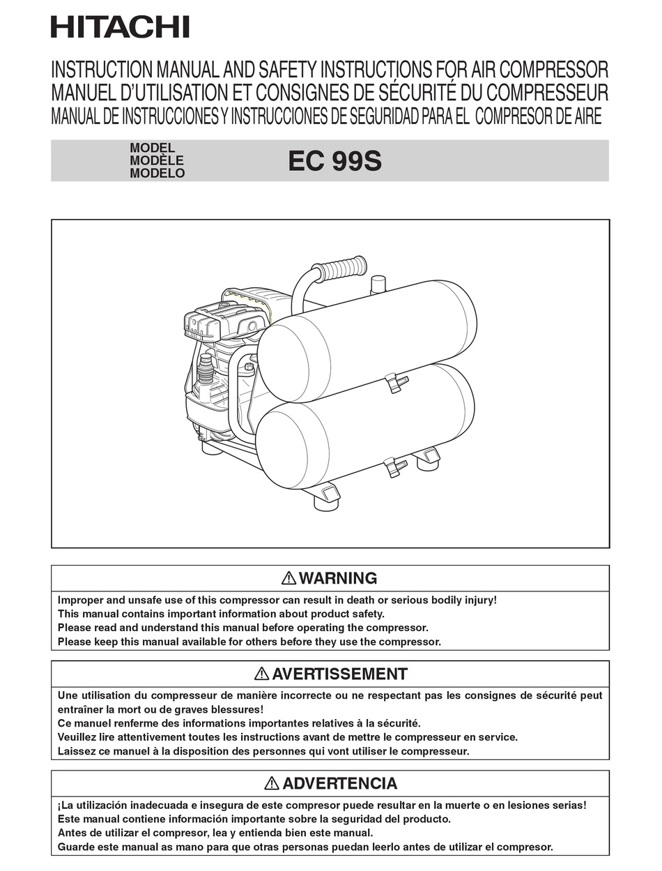 HITACHI EC99S INSTRUCTION MANUAL AND SAFETY INSTRUCTIONS Pdf Download