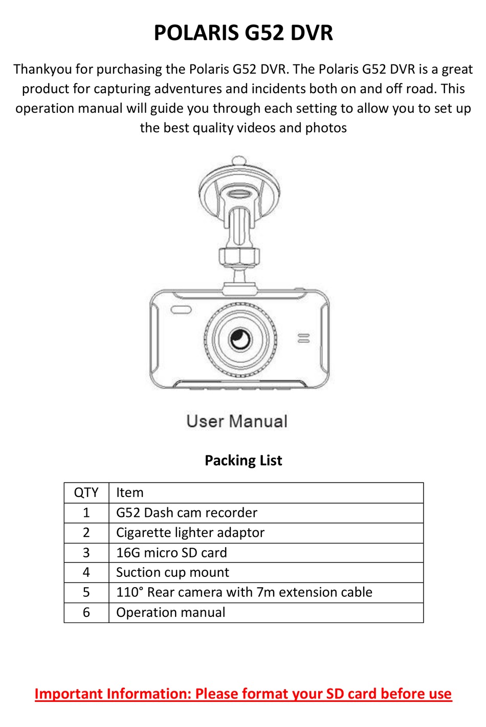 POLARIS G52 DVR USER MANUAL ManualsLib