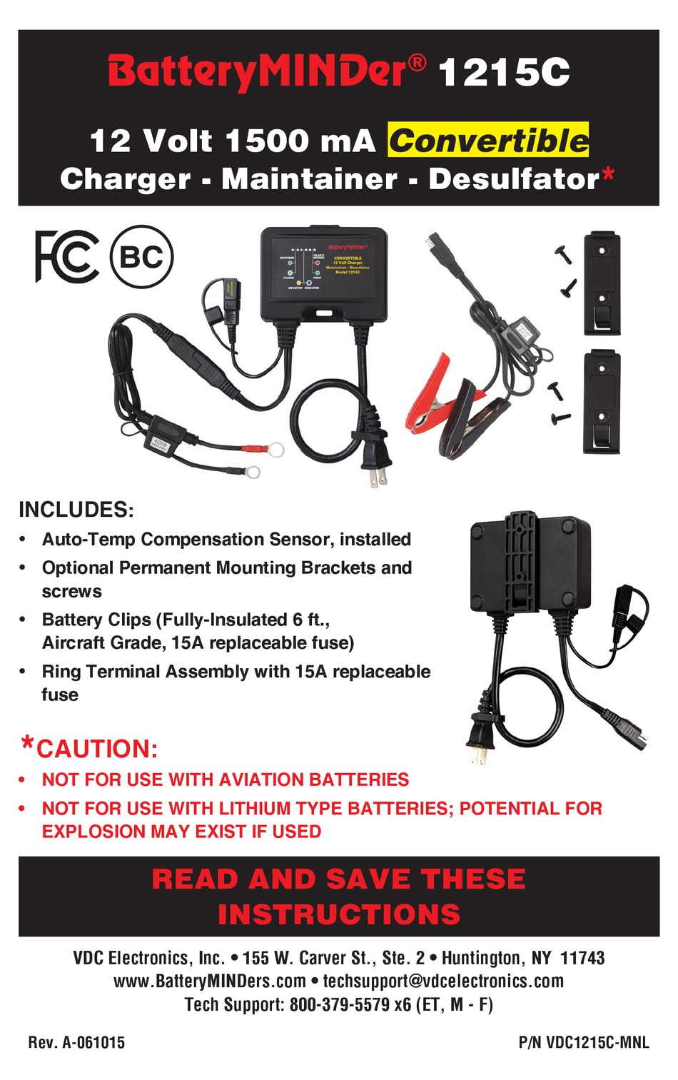 BATTERYMINDER 1215C BATTERY CHARGER INSTRUCTION MANUAL ManualsLib