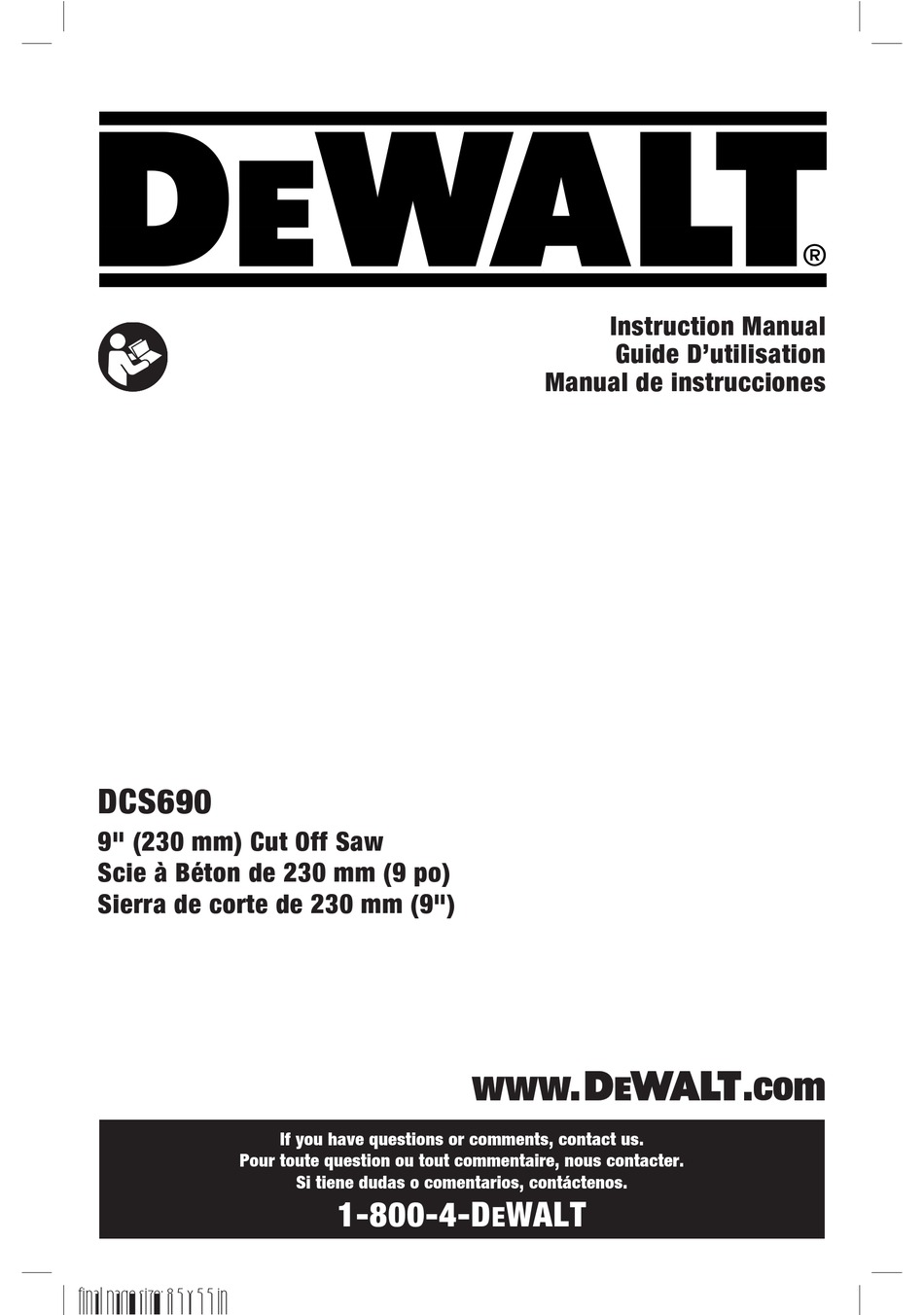 DEWALT DCS690 INSTRUCTION MANUAL Pdf Download | ManualsLib