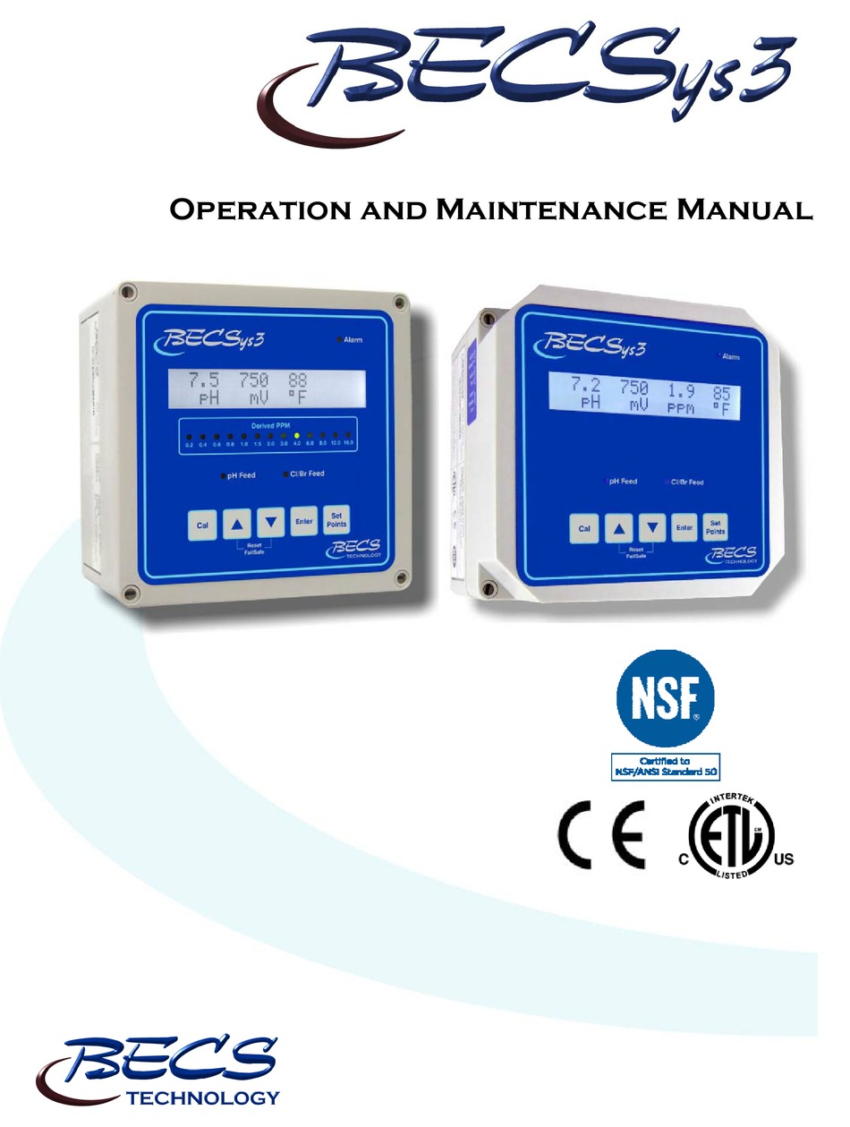 BECS BECSYS3 115VAC CONTROLLER OPERATION AND MAINTENANCE MANUAL