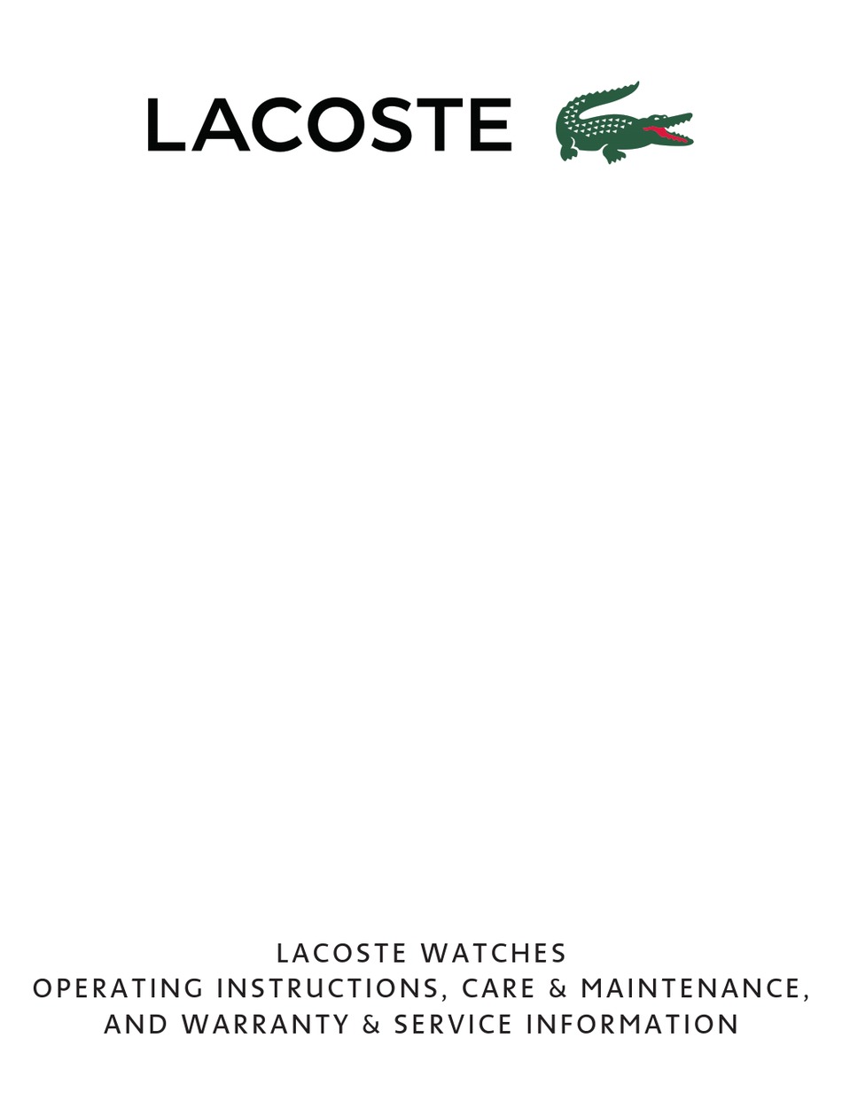 lacoste smart watch instructions