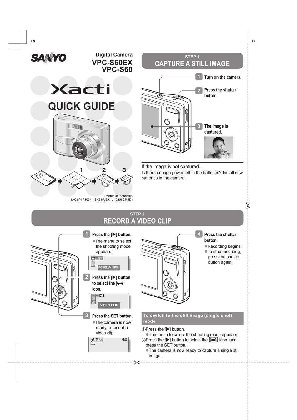 SANYO XACTI DIGITAL CAMERA QUICK MANUALS ManualsLib