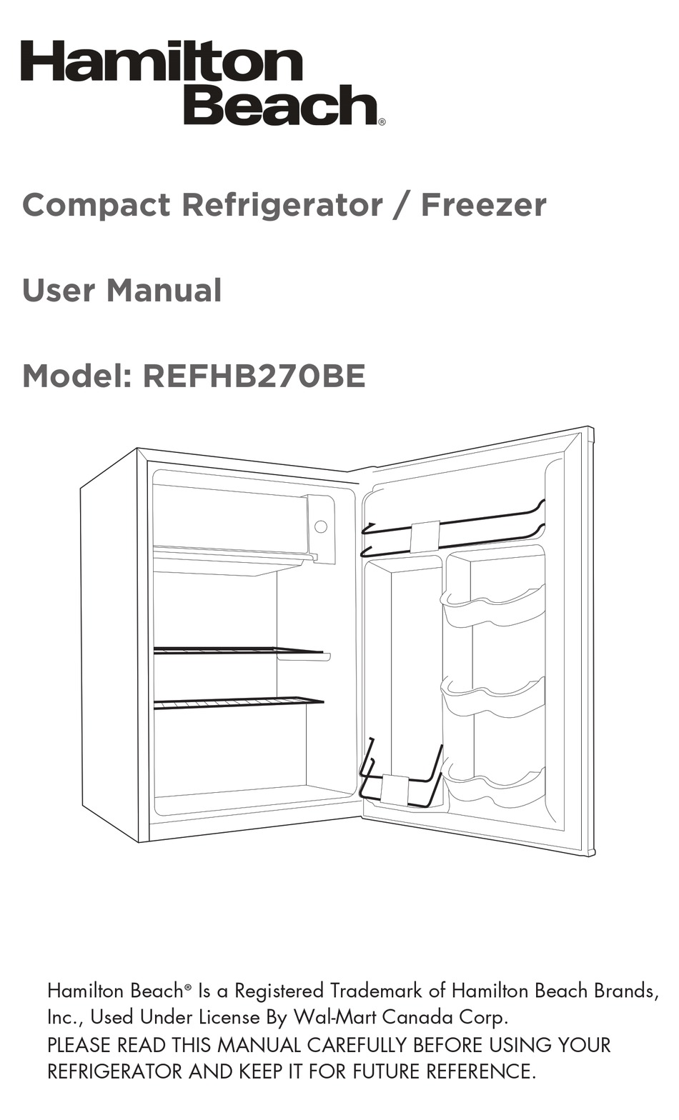 HAMILTON BEACH REFHB270BE USER MANUAL Pdf Download | ManualsLib