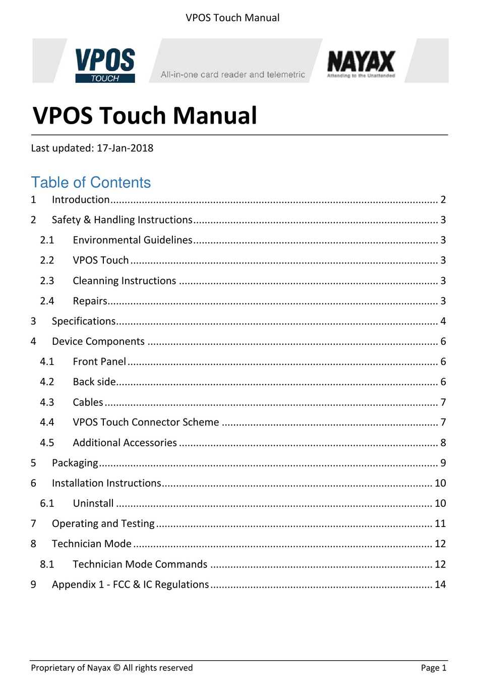NAYAX VPOS TOUCH MANUAL Pdf Download ManuaLib