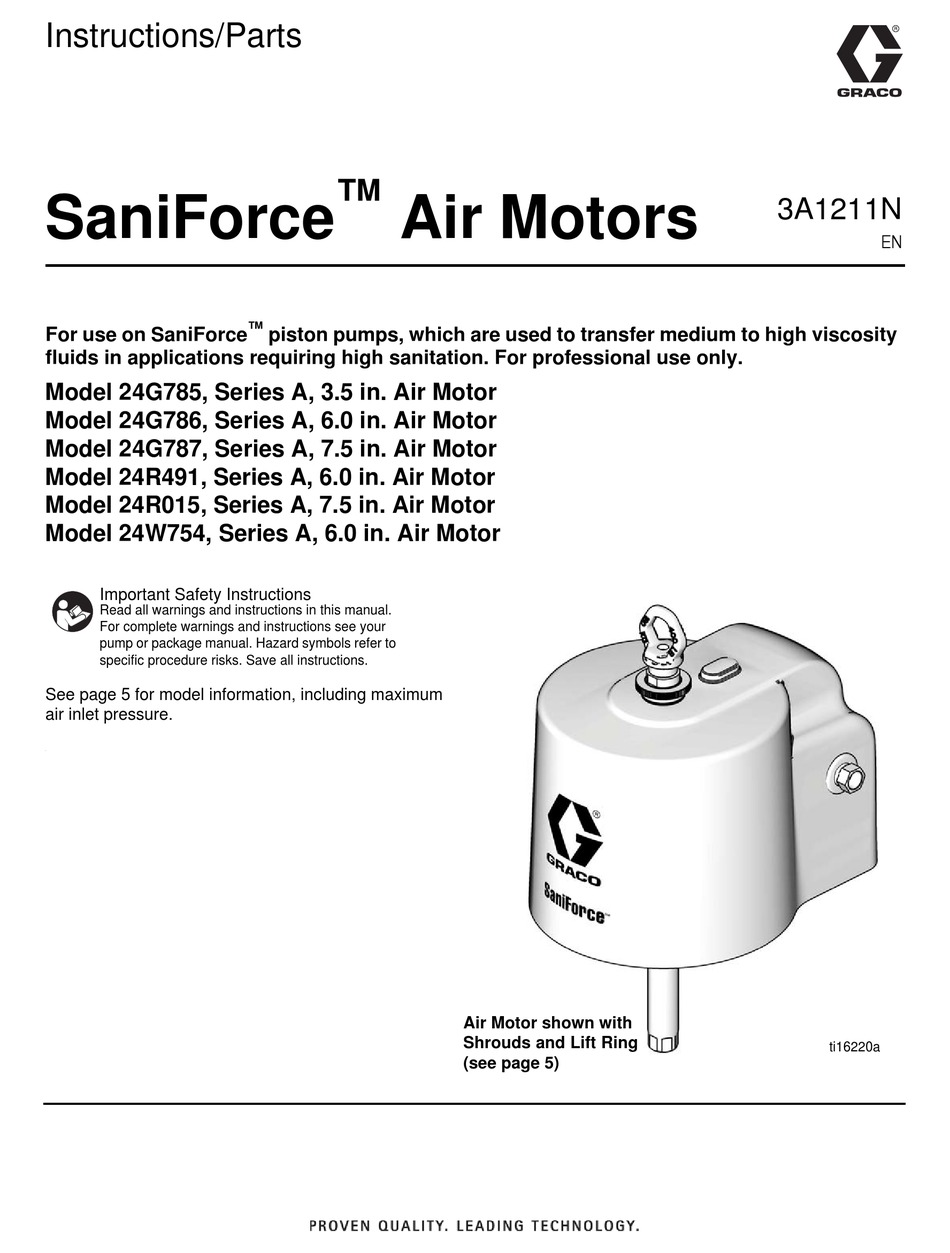 GRACO A SERIES INSTRUCTIONS - PARTS MANUAL Pdf Download | ManualsLib