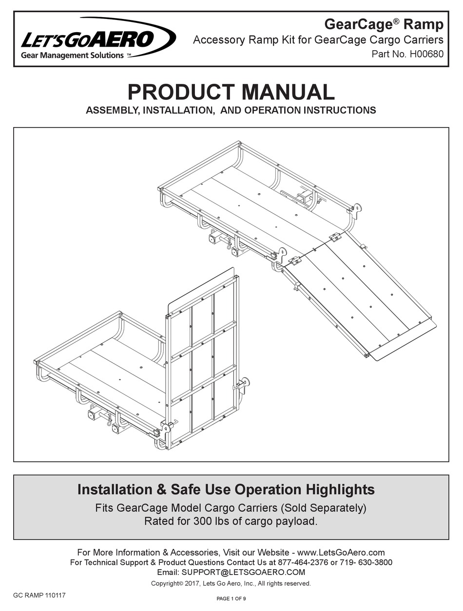 LETSGOAERO GEARCAGE RAMP PRODUCT MANUAL Pdf Download | ManualsLib