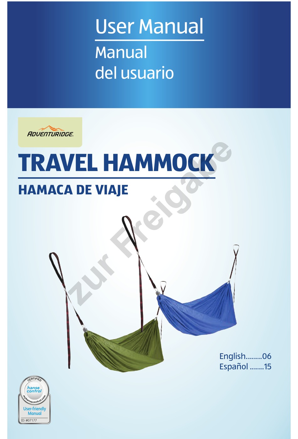 ADVENTURIDGE FLXLH02 HAMMOCK USER MANUAL ManualsLib
