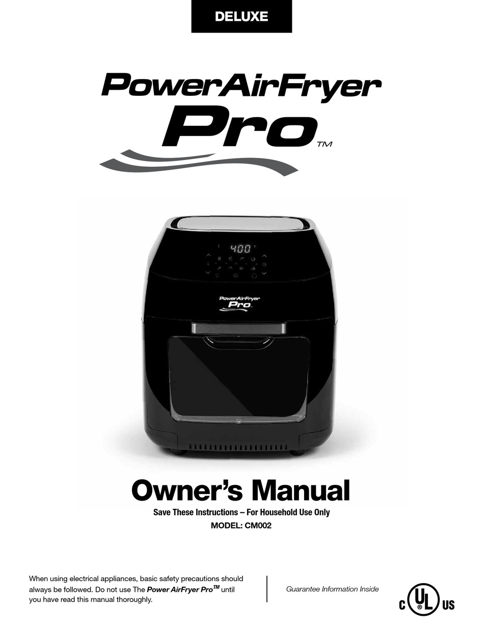 PowerXL Air Fryer Pro Oven User Guide