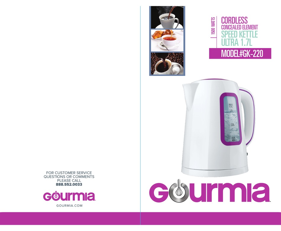 GOURMIA GK220 KETTLE USER MANUAL ManualsLib