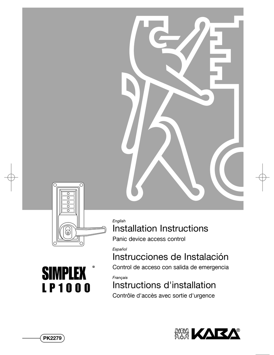 KABA SIMPLEX LP1000 INSTALLATION INSTRUCTIONS MANUAL Pdf Download