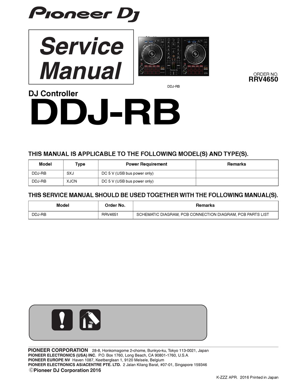 PIONEER DDJ-RB CONTROLLER SERVICE MANUAL | ManualsLib