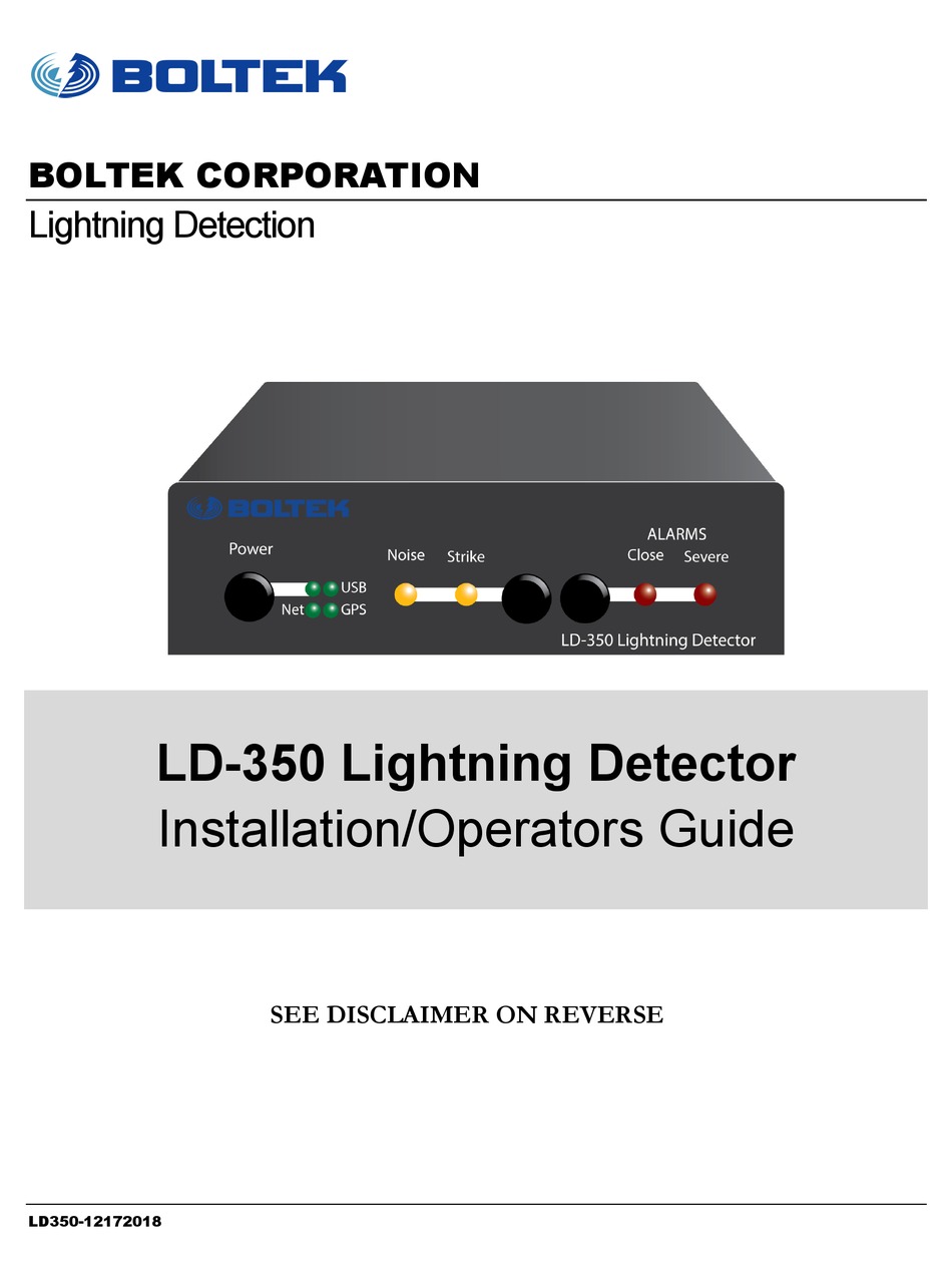 BOLTEK LD-350 SECURITY SENSOR INSTALLATION & OPERATOR'S MANUAL | ManualsLib