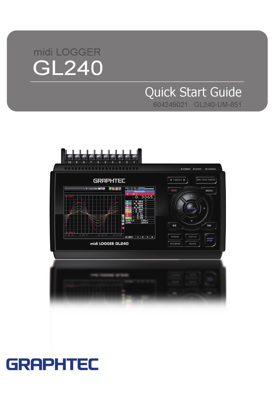 GRAPHTEC MIDI LOGGER GL240 DATA LOGGER QUICK START MANUAL ManualsLib