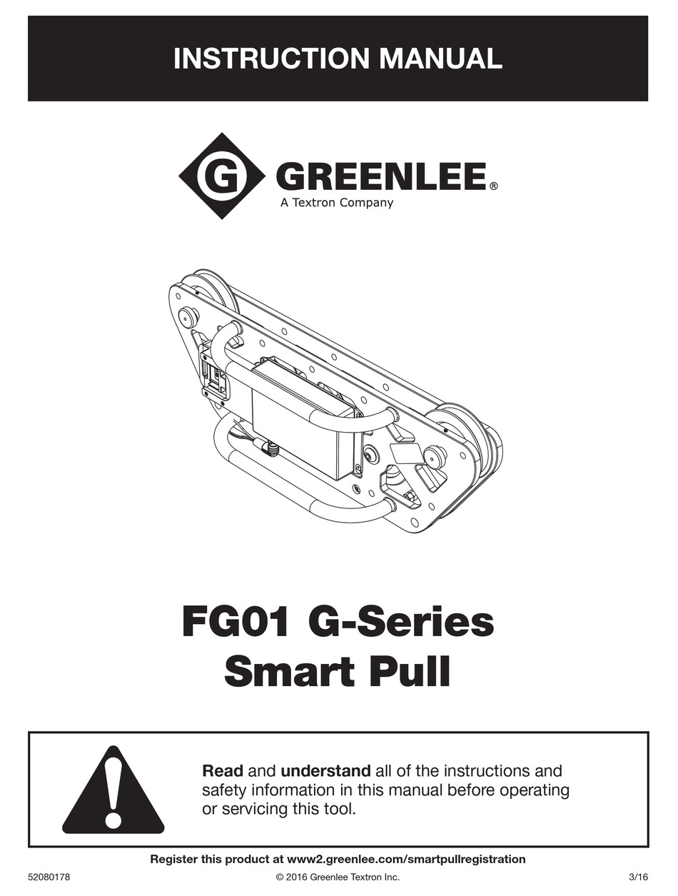 GREENLEE FG01 G-SERIES SMART PULL INSTRUCTION MANUAL Pdf Download