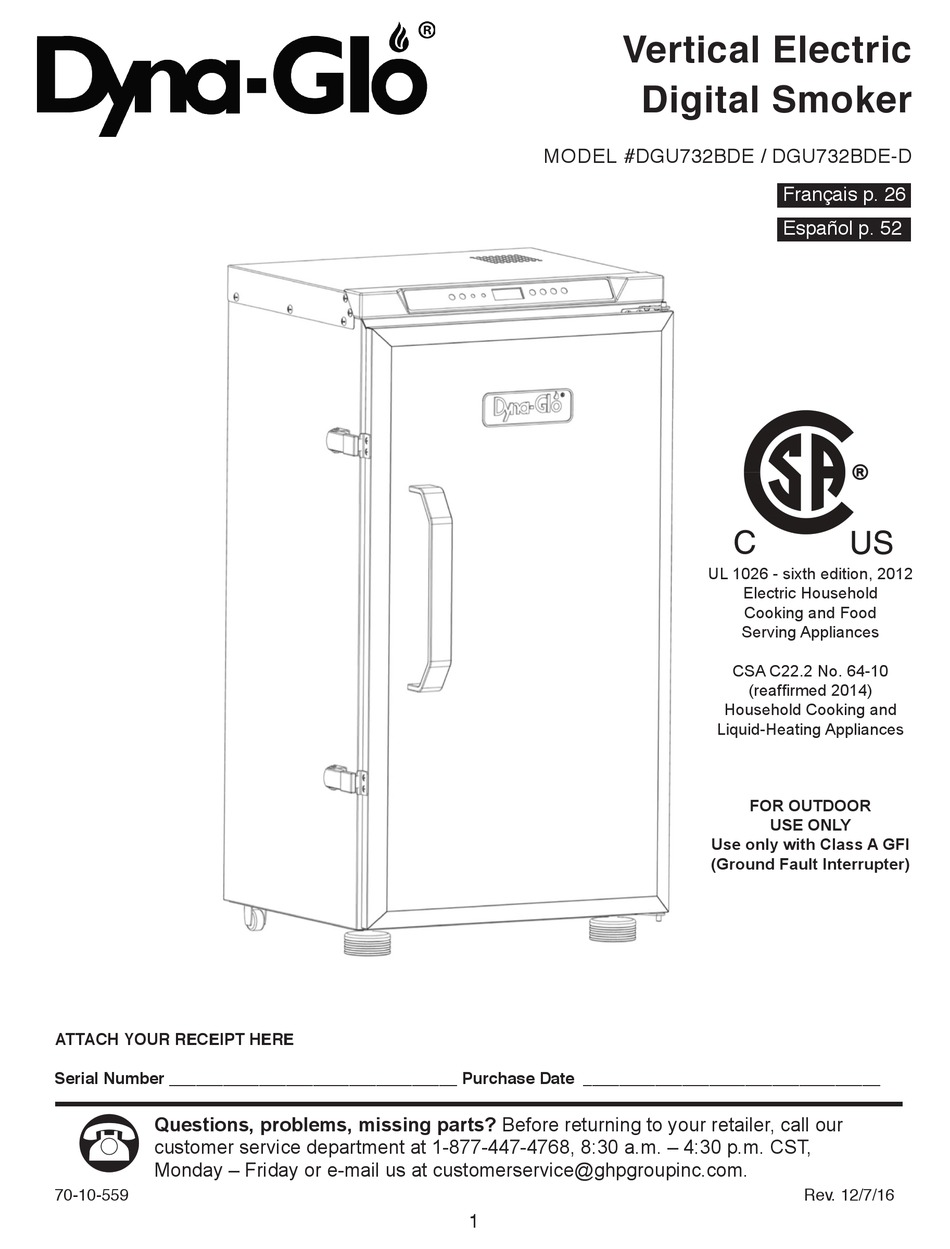 DYNA-GLO DGU732BDE MANUAL Pdf Download | ManualsLib
