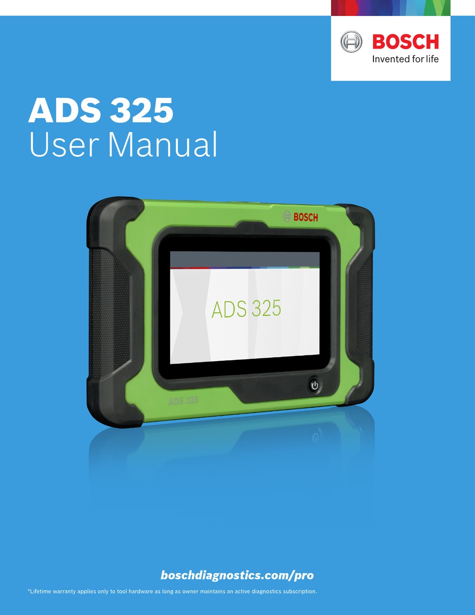 BOSCH ADS 325 TABLET USER MANUAL ManualsLib