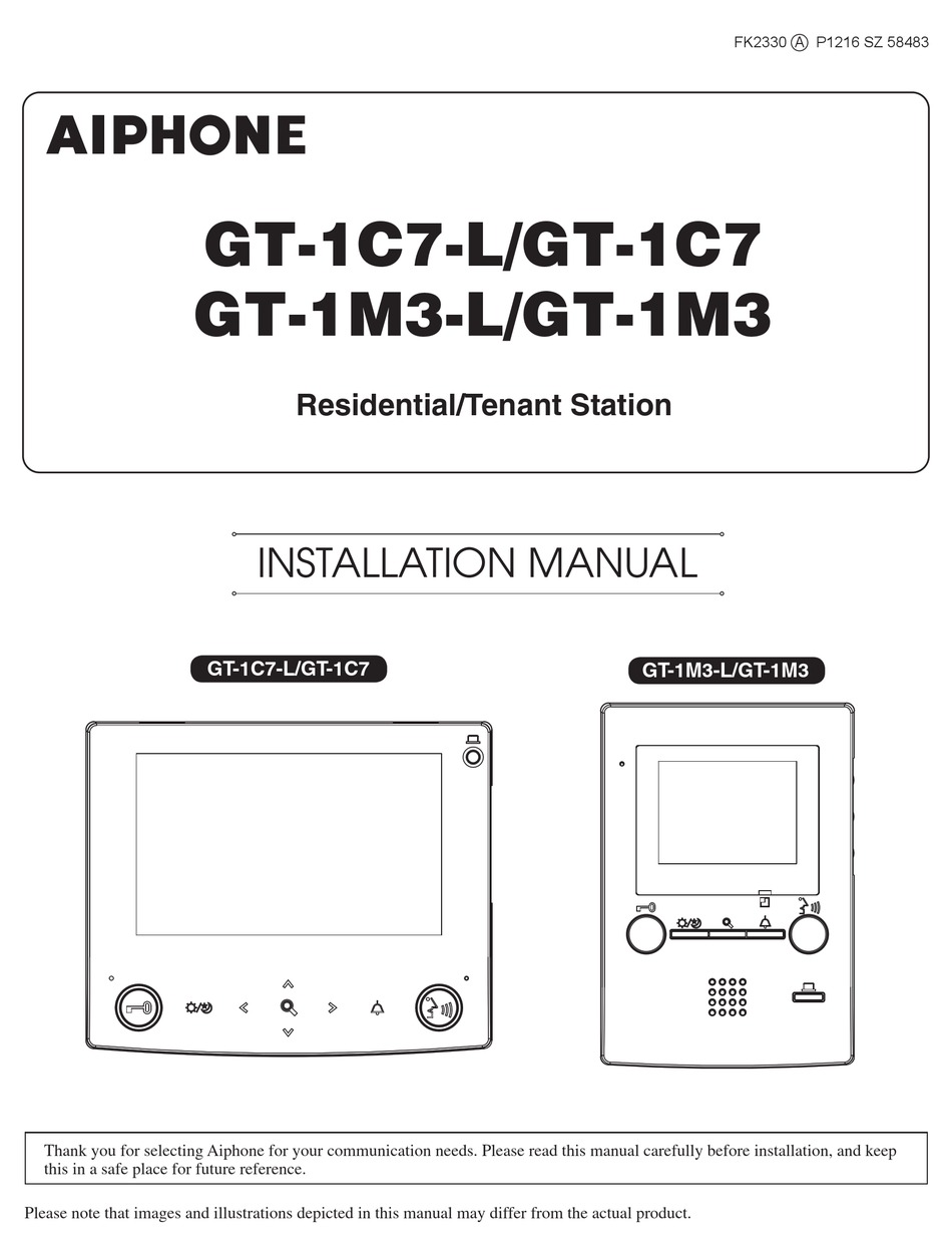 AIPHONE GT-1C7-L INSTALLATION MANUAL Pdf Download | ManualsLib