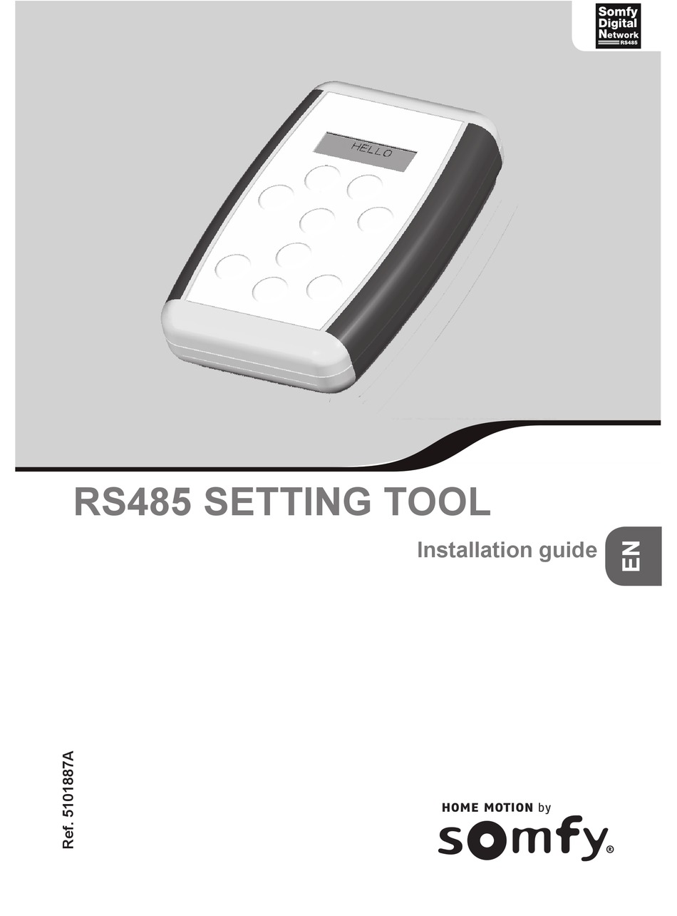 SOMFY RS485 SETTING TOOL WINDOW BLINDS INSTALLATION MANUAL ManualsLib
