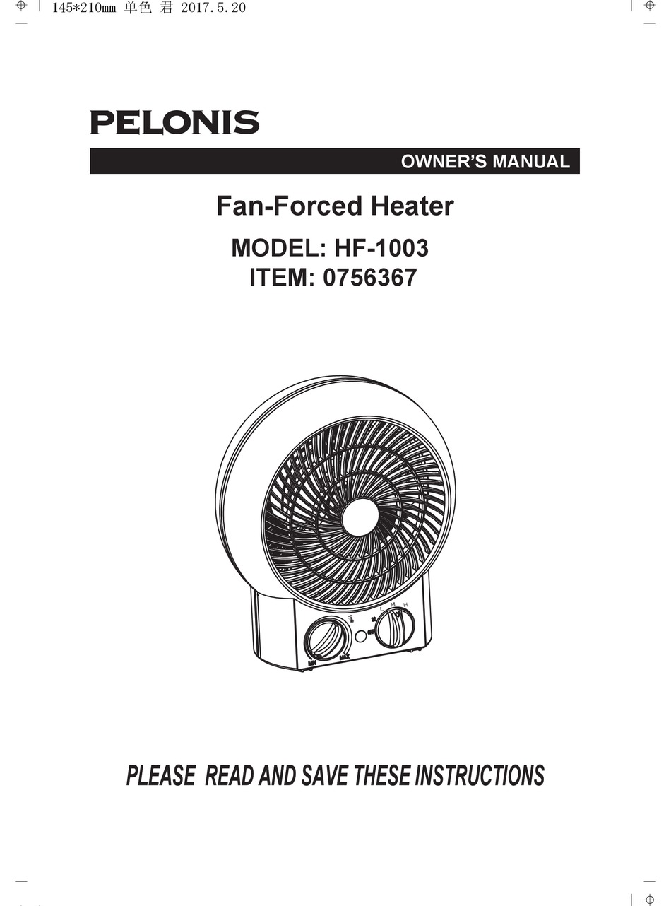 PELONIS HF-1003 OWNER'S MANUAL Pdf Download | ManualsLib