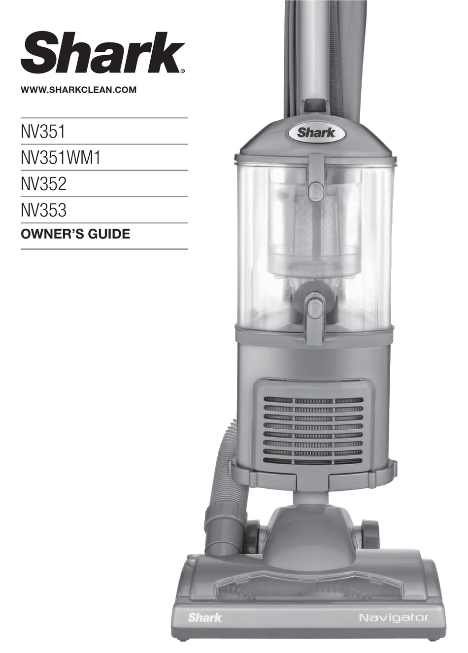 SHARK NAVIGATOR NV351 VACUUM CLEANER OWNER'S MANUAL ManualsLib