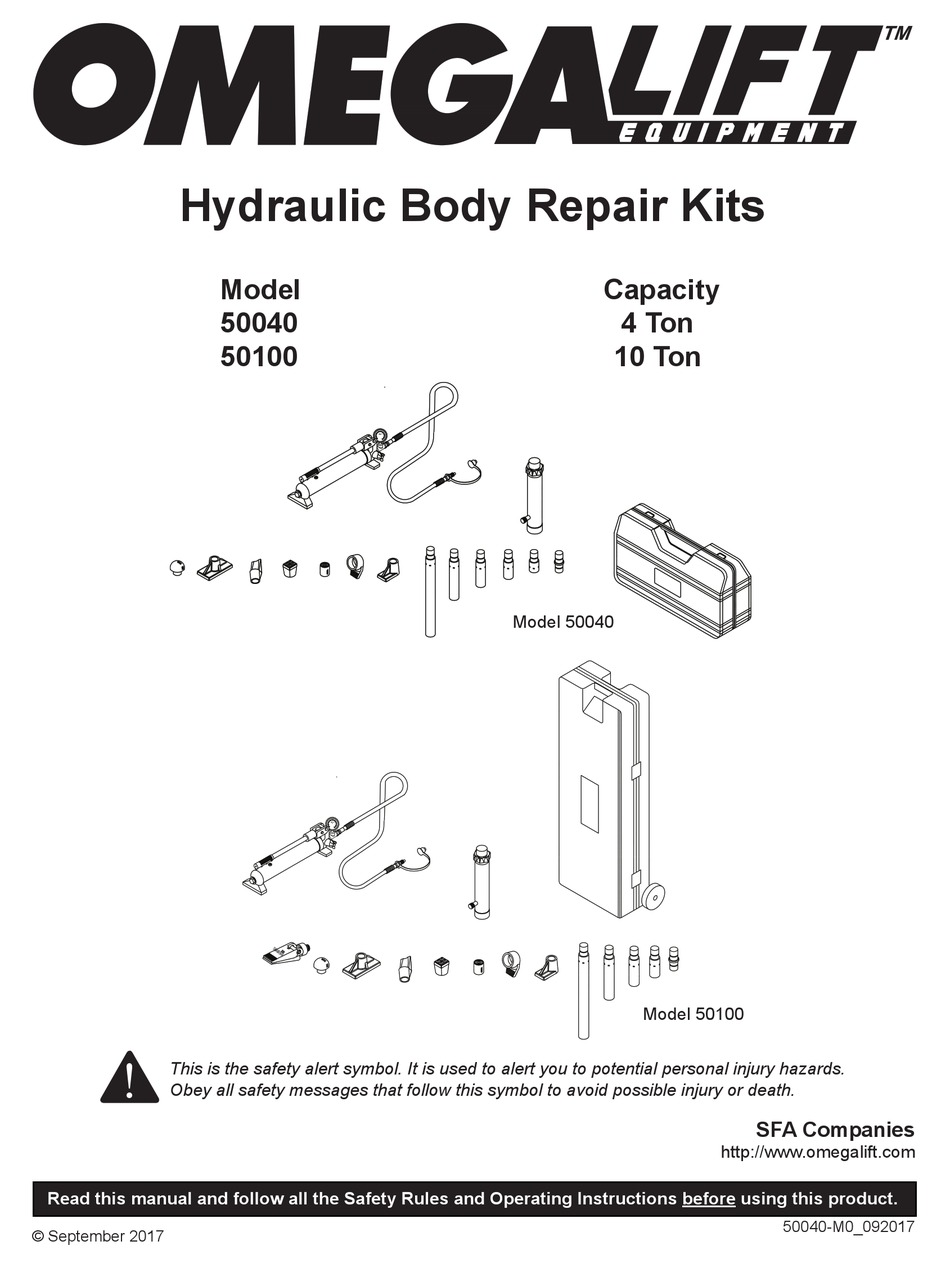 OMEGA LIFT 50040 TOOL OPERATING INSTRUCTIONS MANUAL ManualsLib