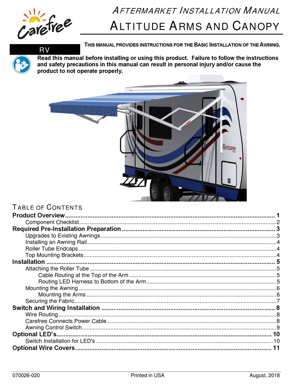 CAREFREE RV TENT INSTALLATION MANUAL ManualsLib