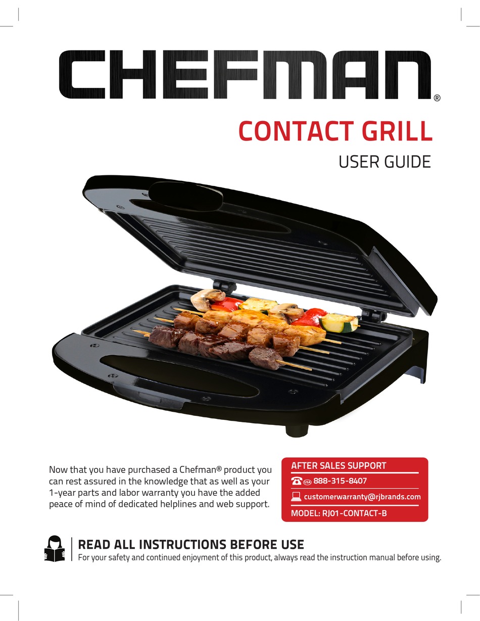 CHEFMAN RJ01CONTACTB GRILL USER MANUAL ManualsLib