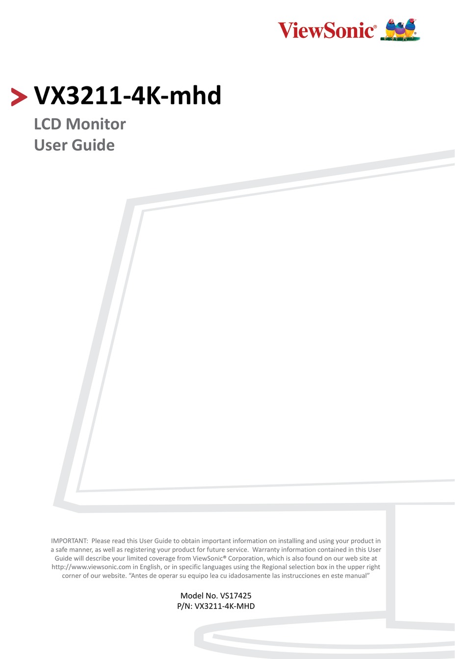 VIEWSONIC VS17425 MONITOR USER MANUAL ManualsLib