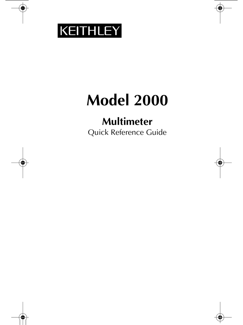 KEITHLEY 2000 MULTIMETER QUICK REFERENCE MANUAL ManualsLib