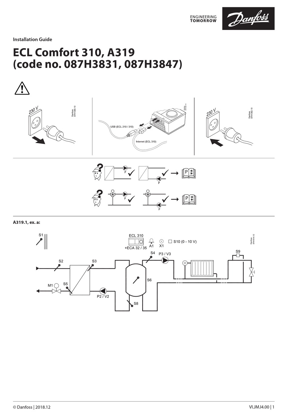 DANFOSS ECL COMFORT 310 CONTROLLER INSTALLATION MANUAL | ManualsLib