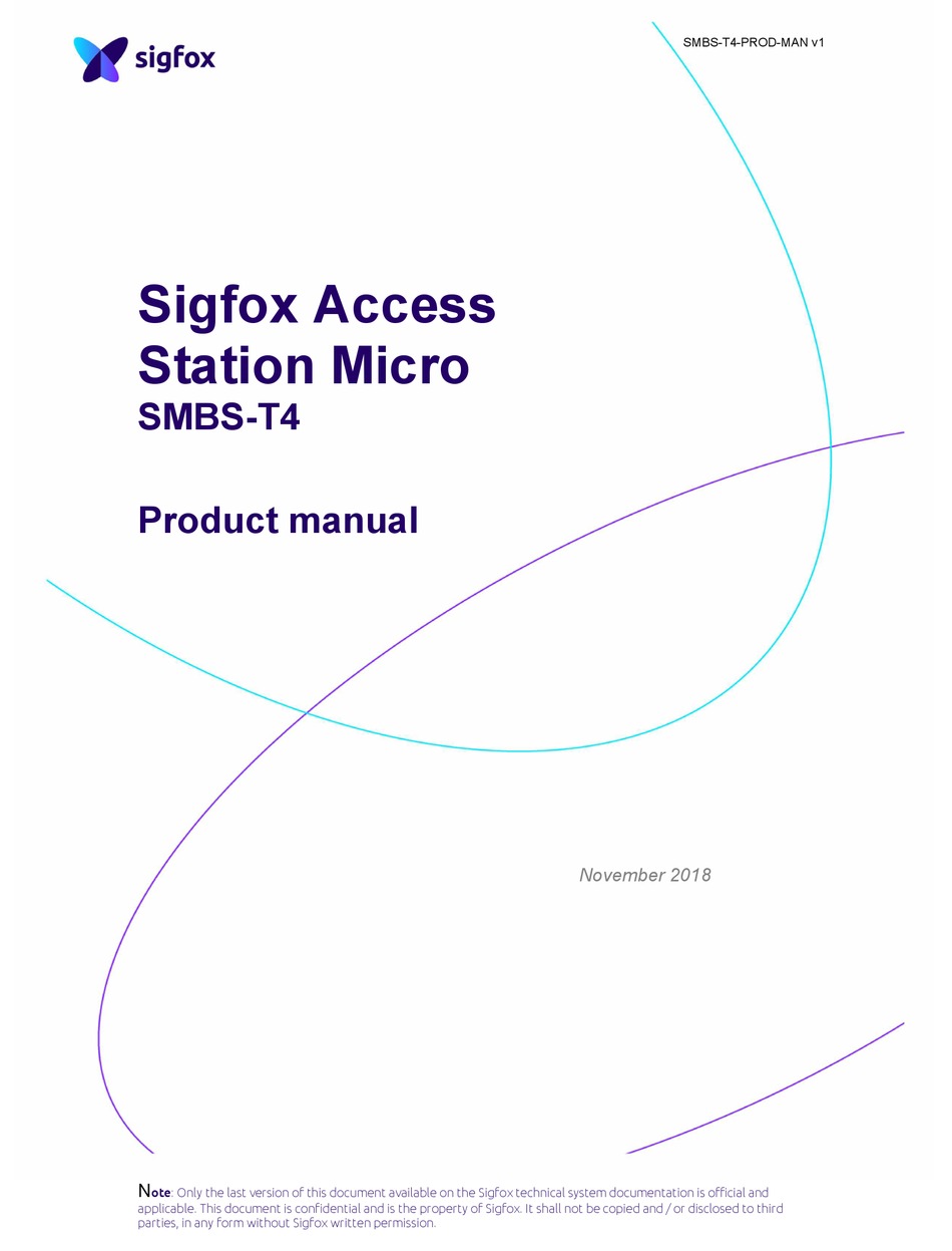 Sigfox Smbs T4 Gateway Product Manual Manualslib