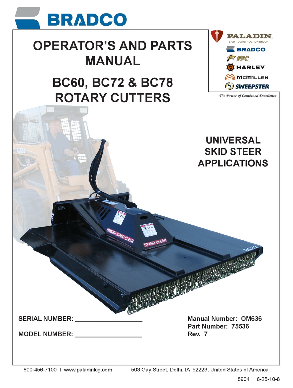 BRADCO BC60 CUTTER OPERATOR AND PARTS MANUAL ManualsLib