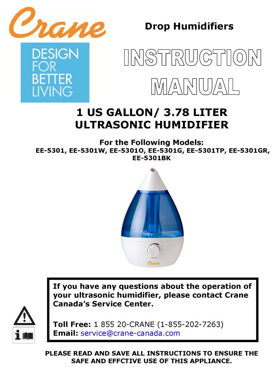 CRANE EE5301 HUMIDIFIER INSTRUCTION MANUAL ManualsLib