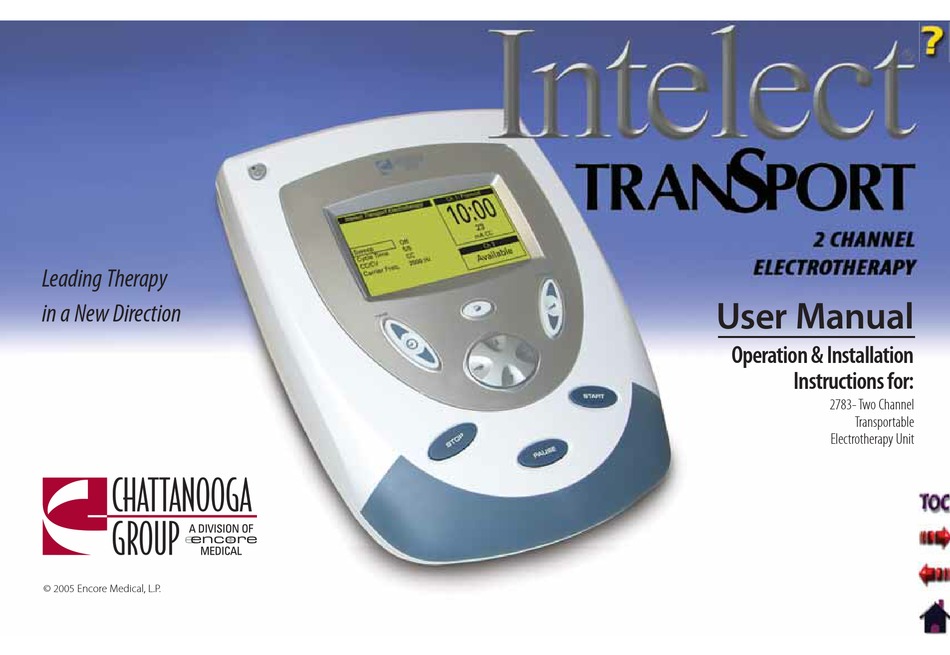 CHATTANOOGA INTELECT TRANSPORT 2783 USER MANUAL Pdf Download | ManualsLib
